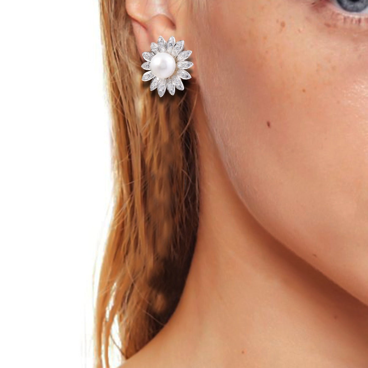 Amala Pearl Diamond Earrings