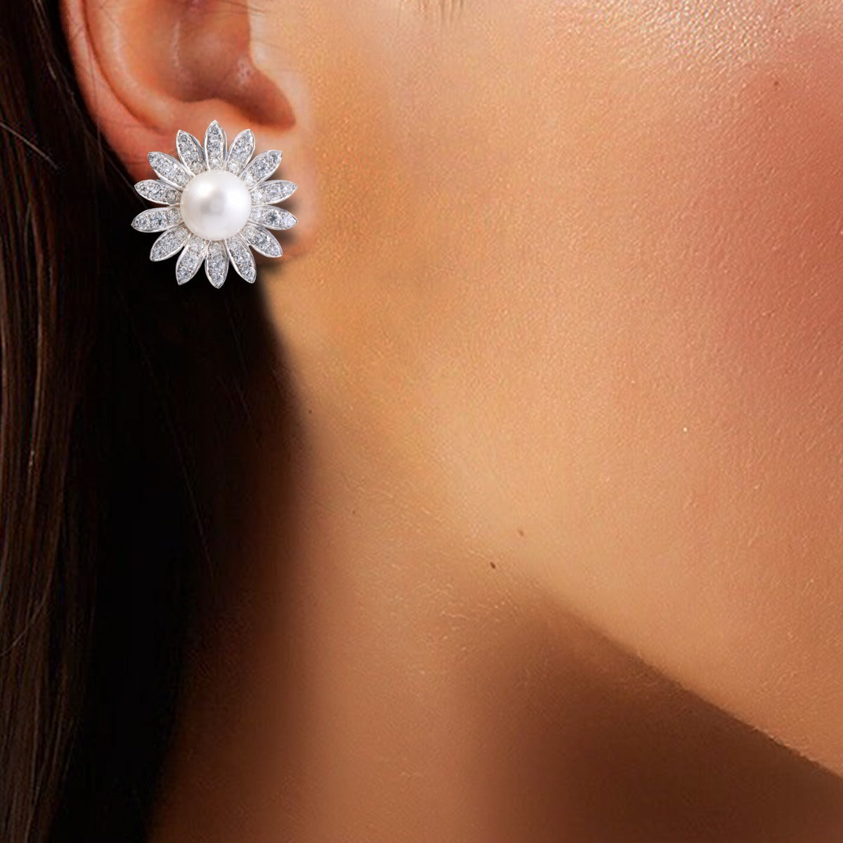 Amala Pearl Diamond Earrings