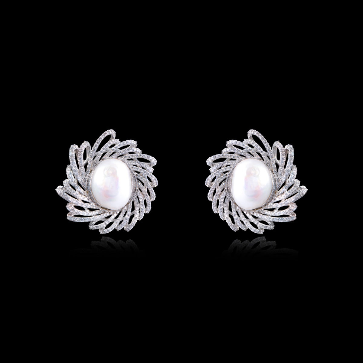Graceful Swirl Diamond Earrings