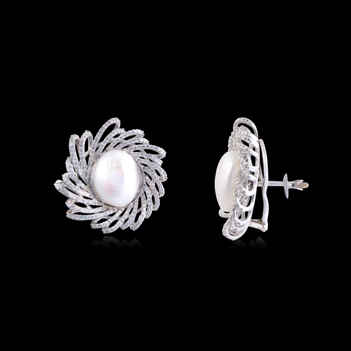 Graceful Swirl Diamond Earrings