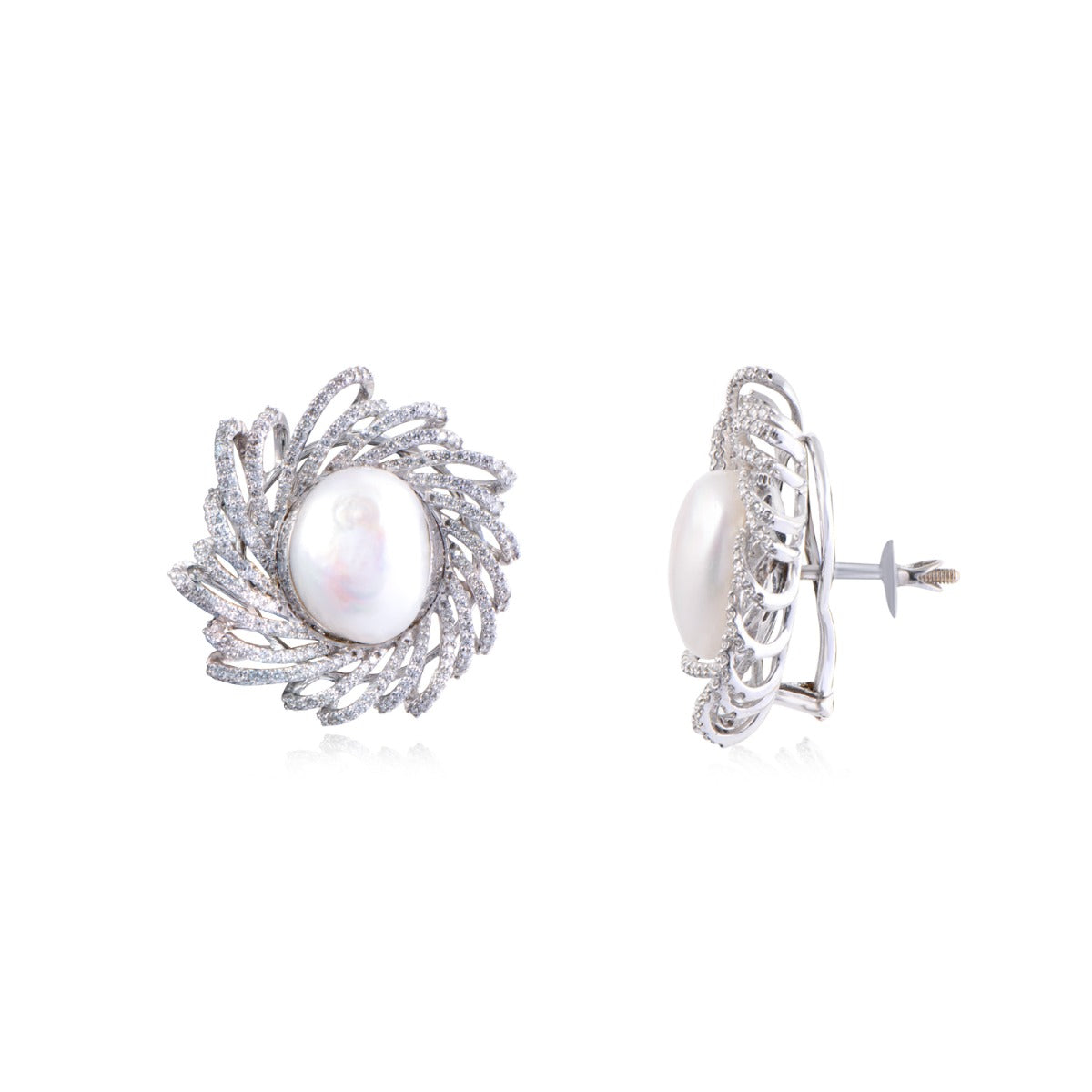 Graceful Swirl Diamond Earrings