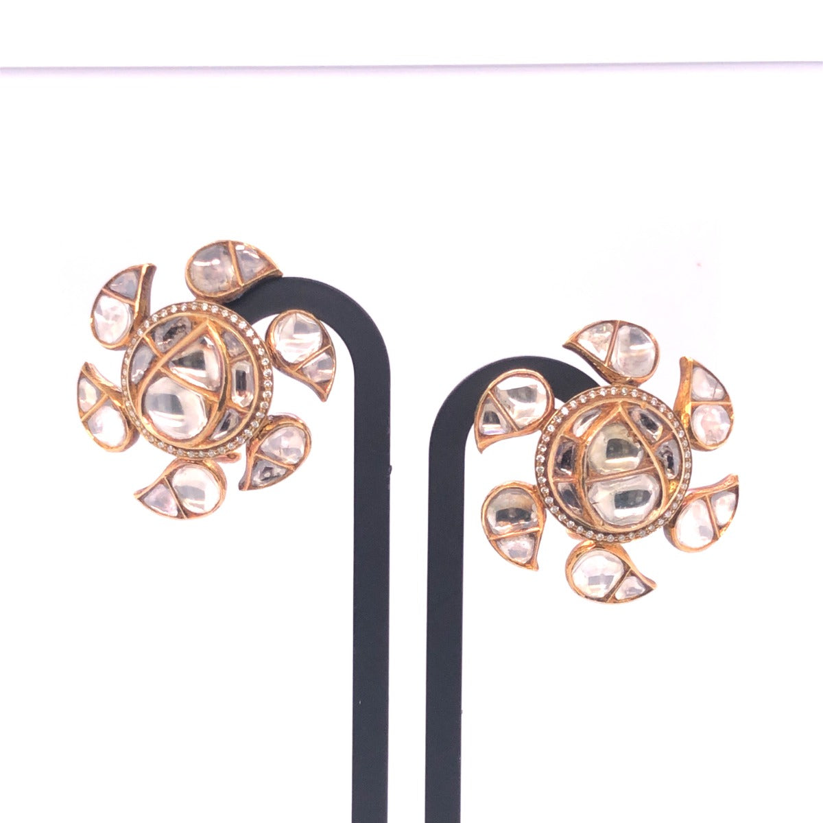 Fanned Petal Polki Earrings