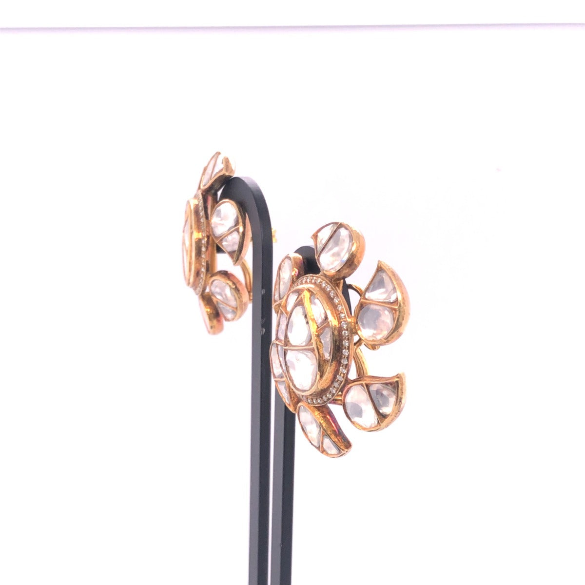 Fanned Petal Polki Earrings