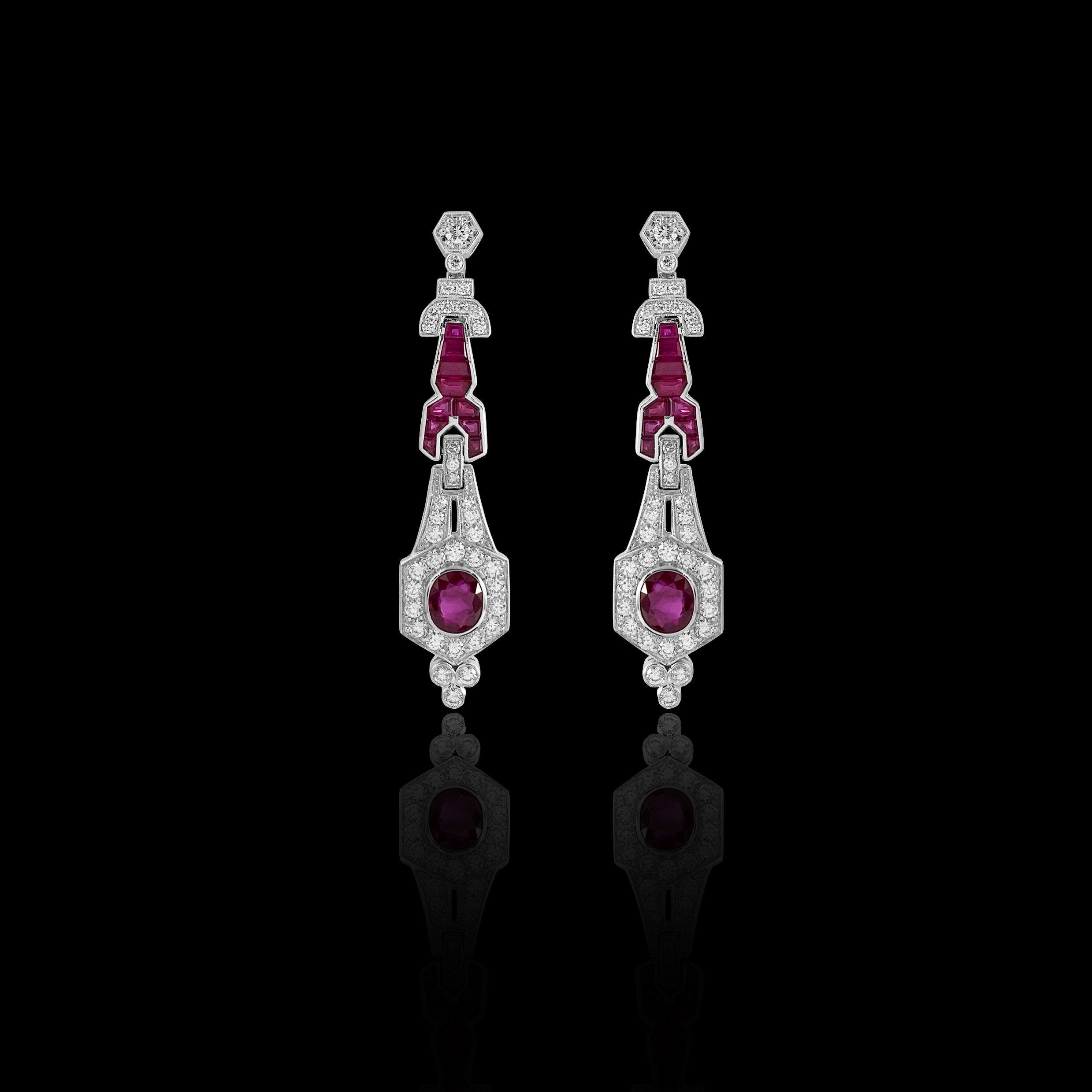 Ruby Sprinkled Diamond Earrings