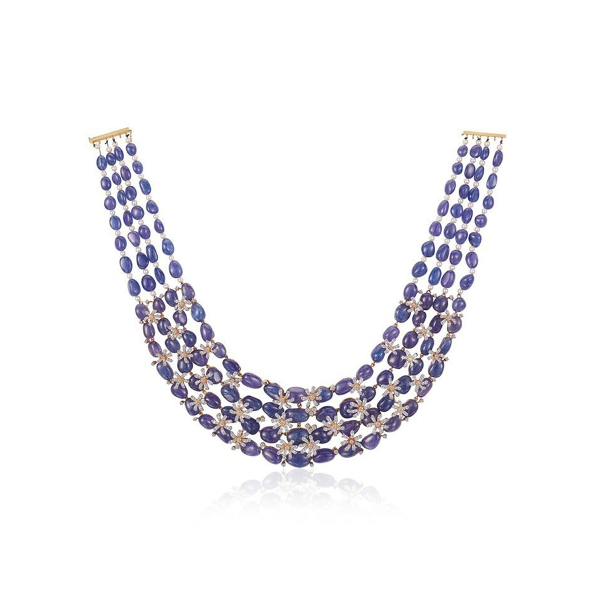 Lily Flower Diamond Necklace