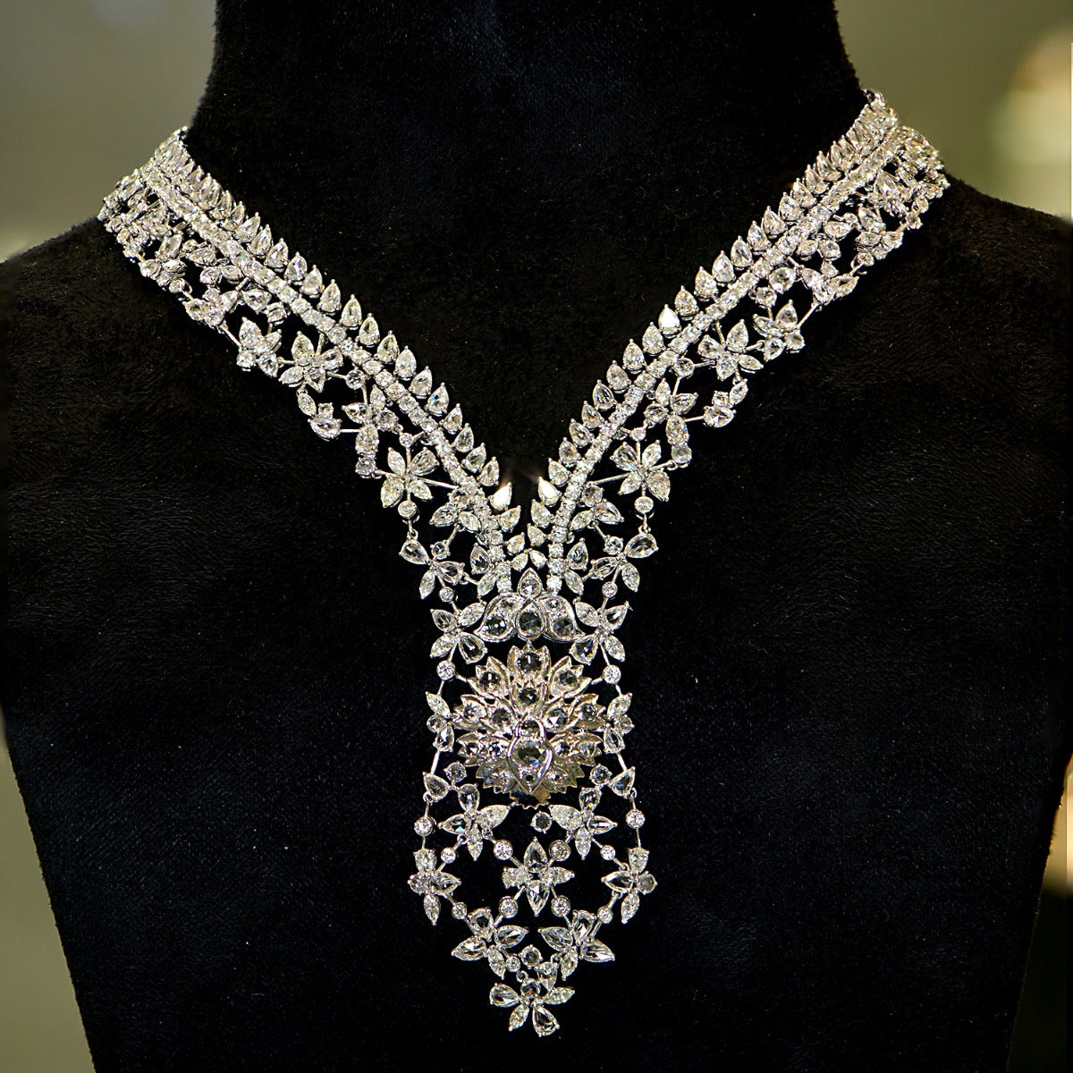 Adorned Diamond Long Necklace