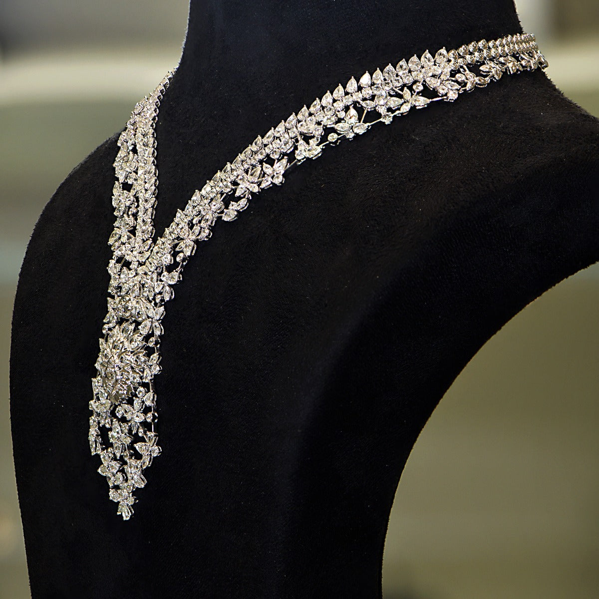 Adorned Diamond Long Necklace