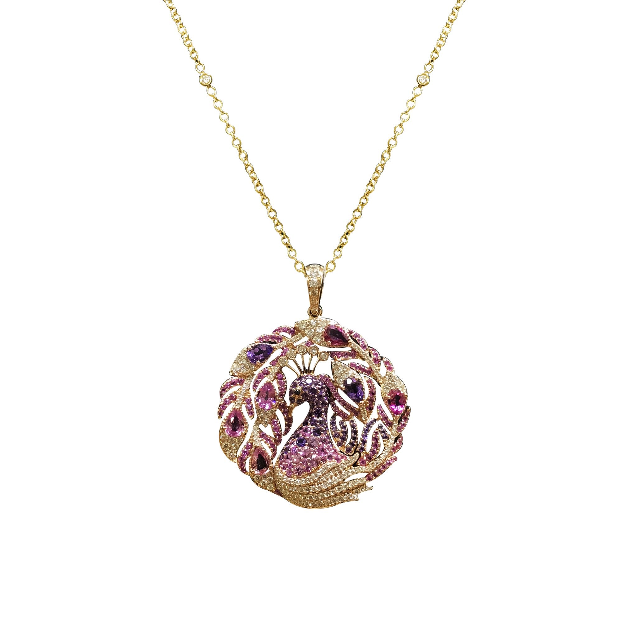 Sphere Peacock Diamond Necklace
