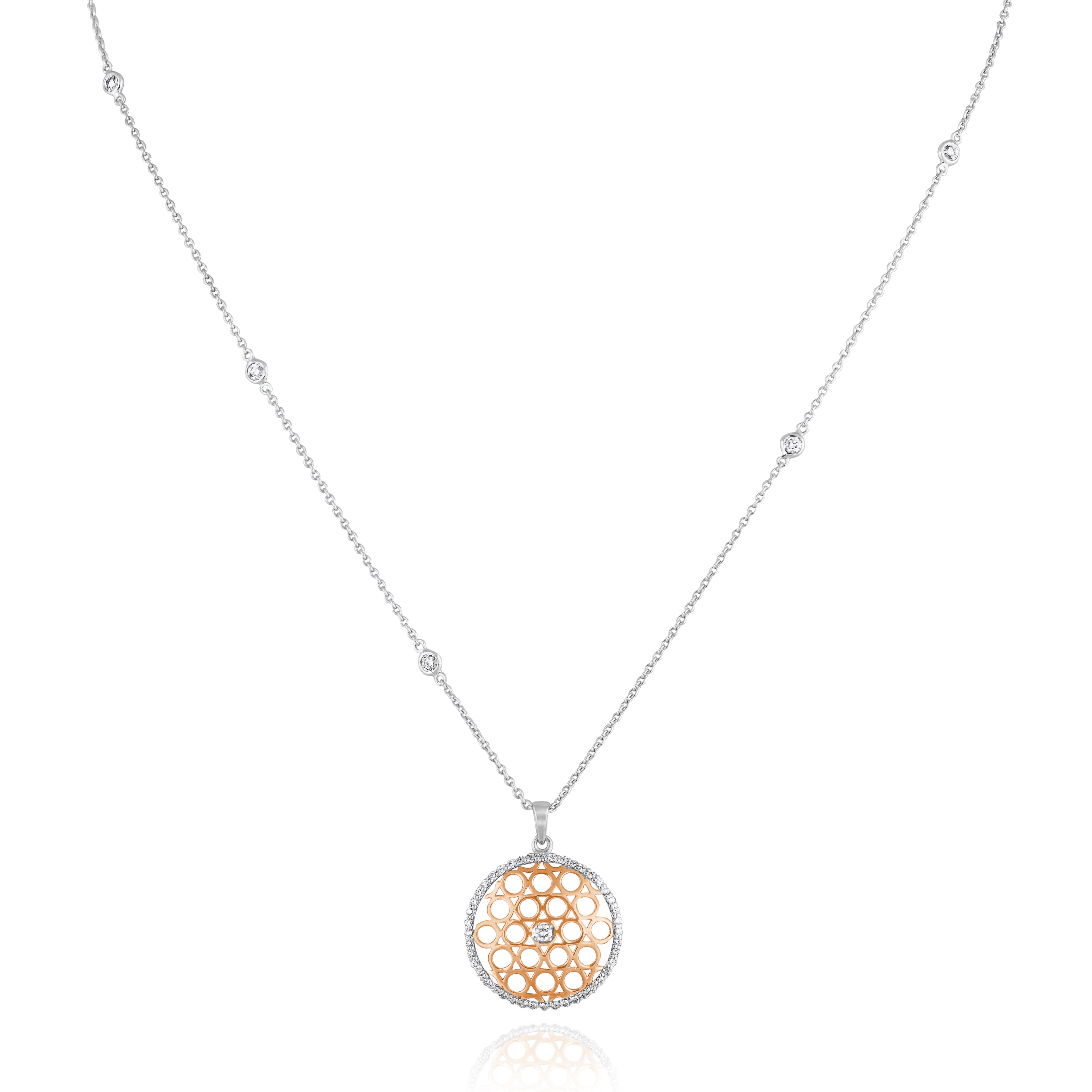 Concentric Circles Diamond Pendant