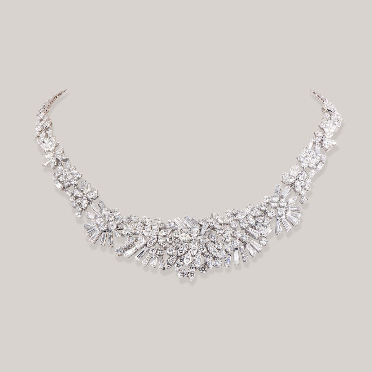 Baguette Diamond Floret Necklace