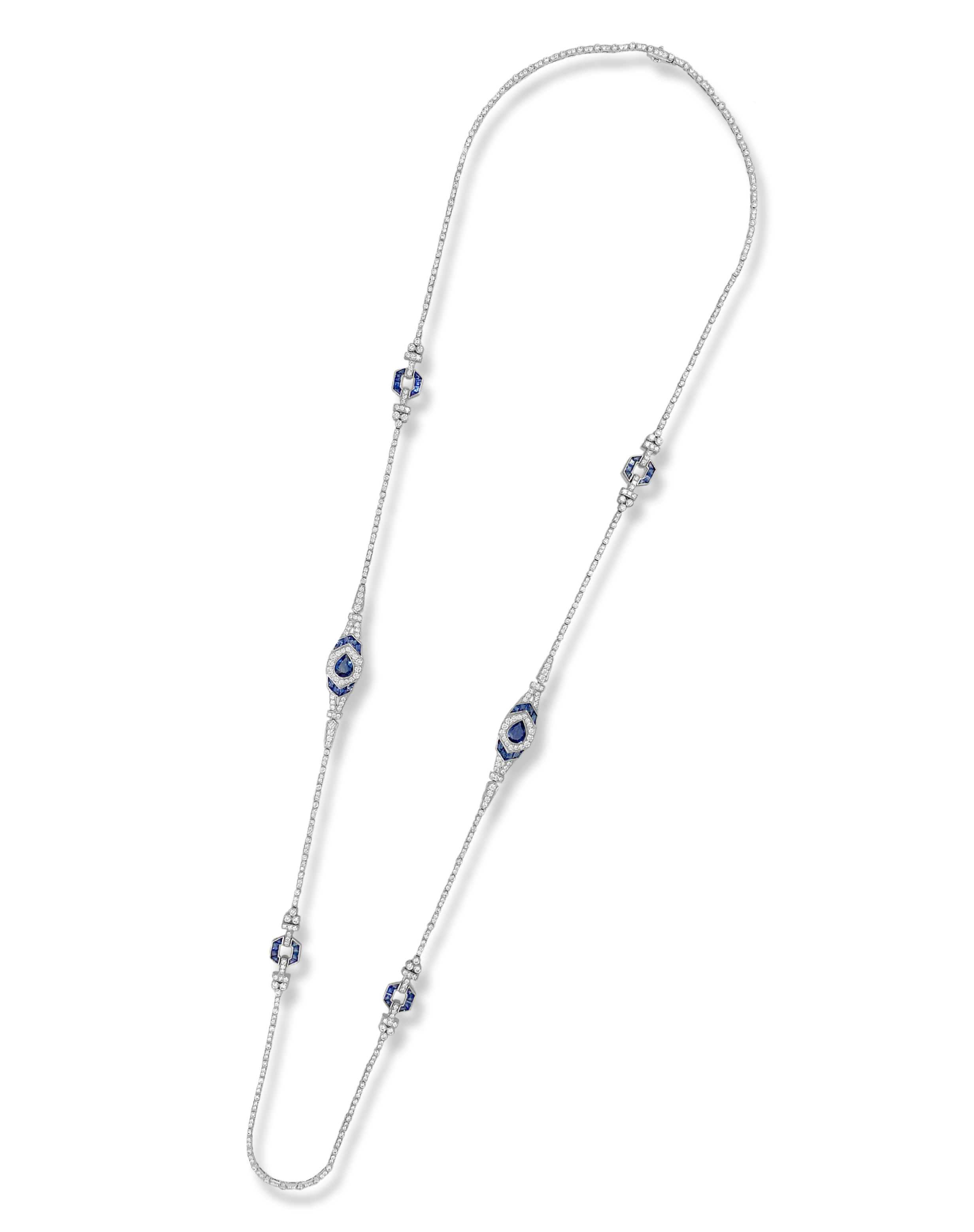 Blue Sapphire Slim Diamond Necklace