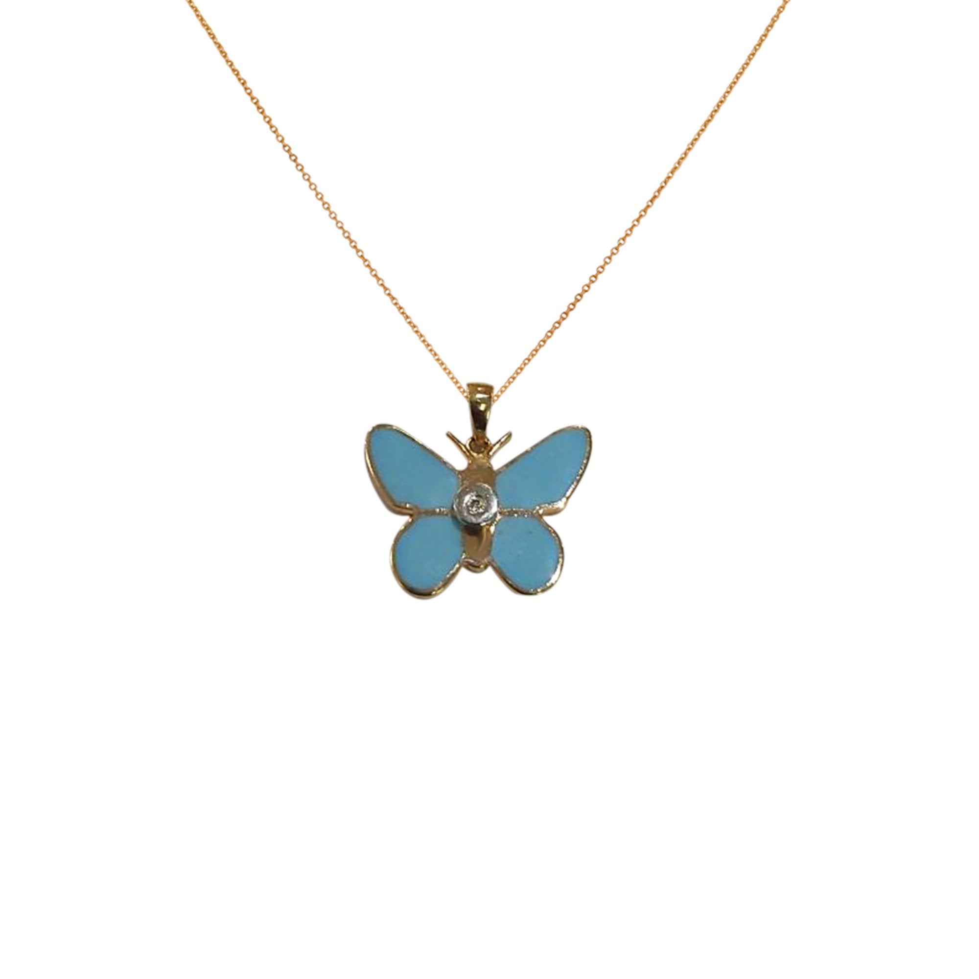 Light Blue Butterfly Pendent