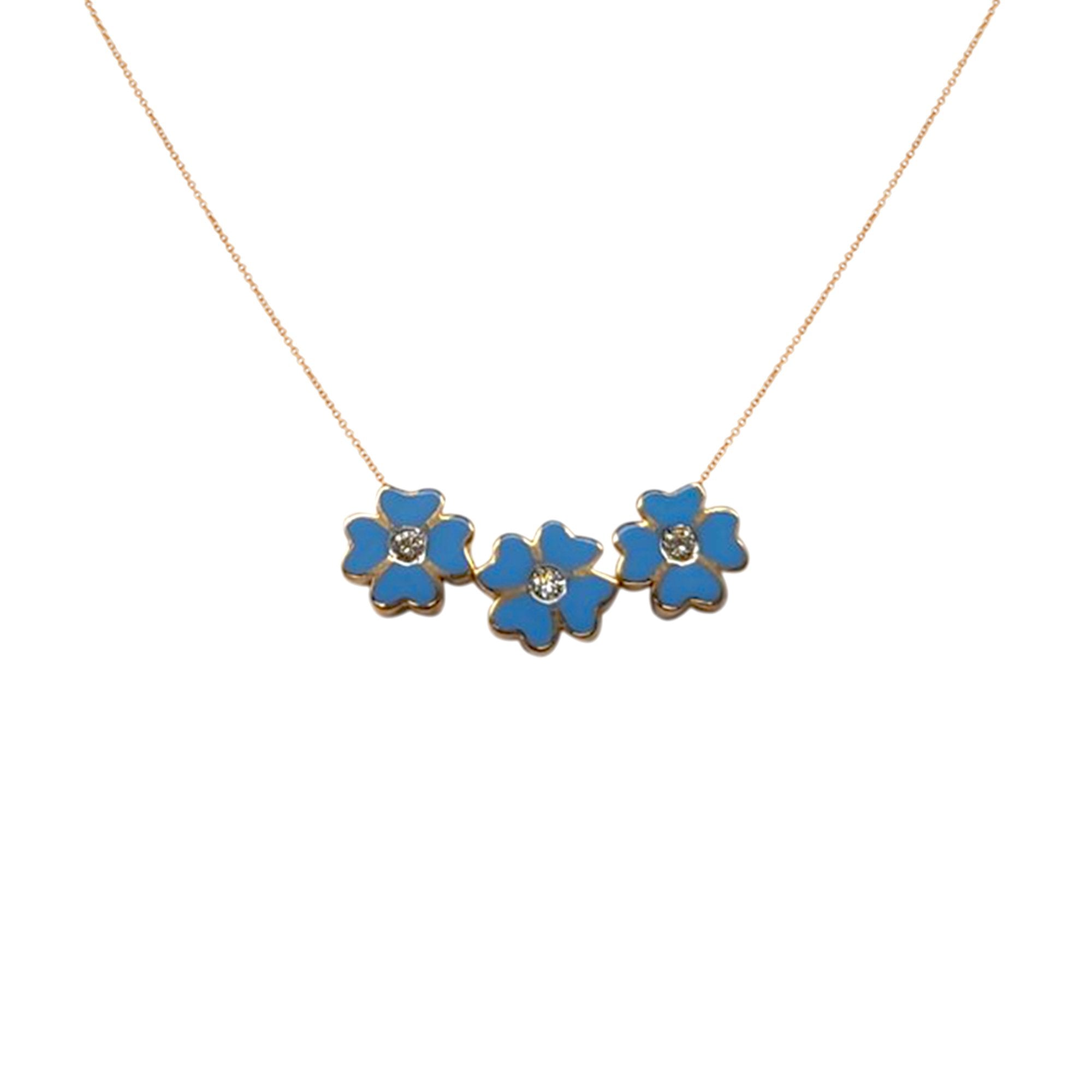 Blue Floral Train Pendant