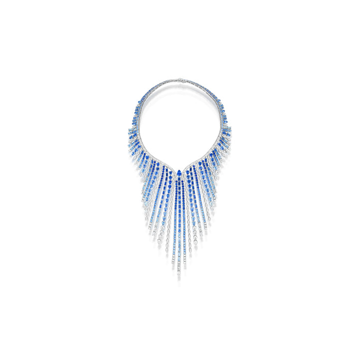 Sterling Sapphire Diamond Necklace