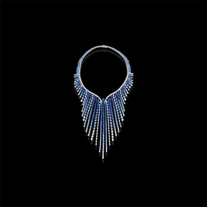 Sterling Sapphire Diamond Necklace