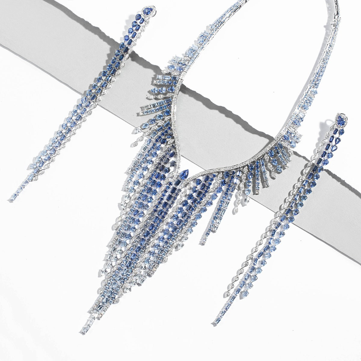 Sterling Sapphire Necklace Set