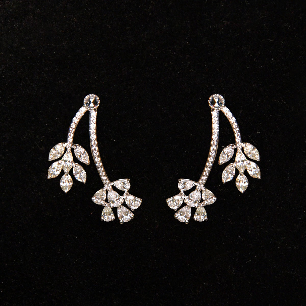 Diamond Petalled Dot Earrings