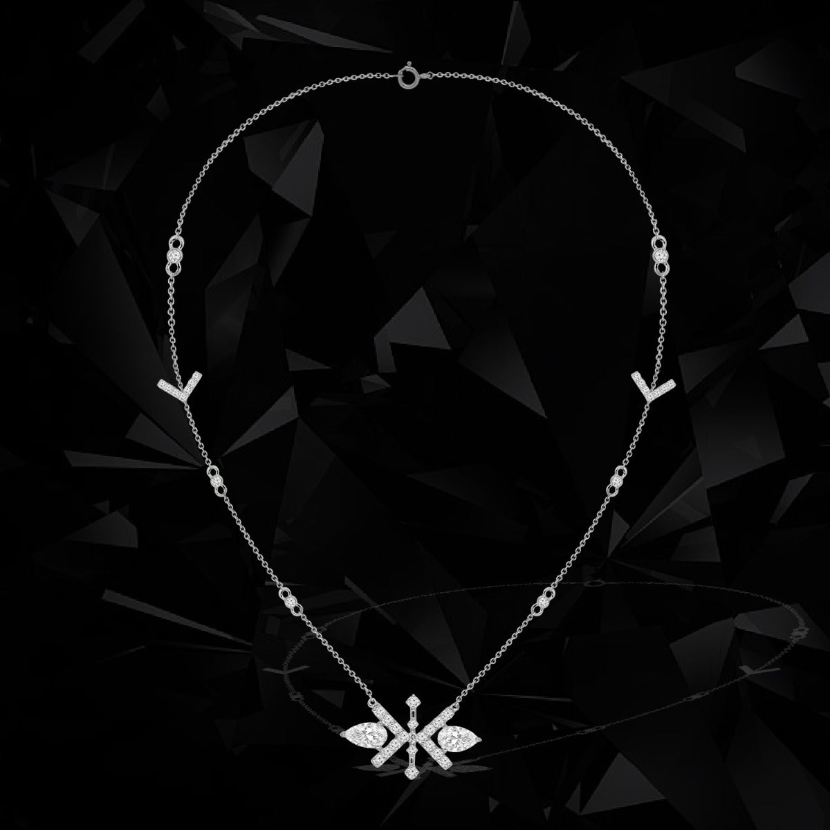 Dainty Leafy Diamond Necklace