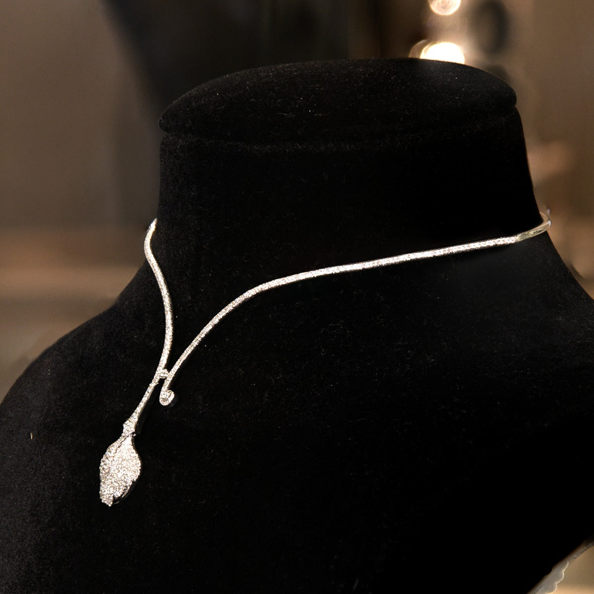 Dainty Two Branched Dimond Necklace Set