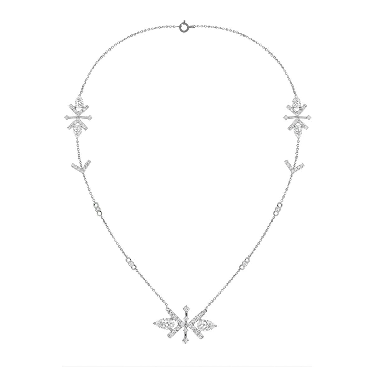 Minimalistic Floral Diamond Necklace