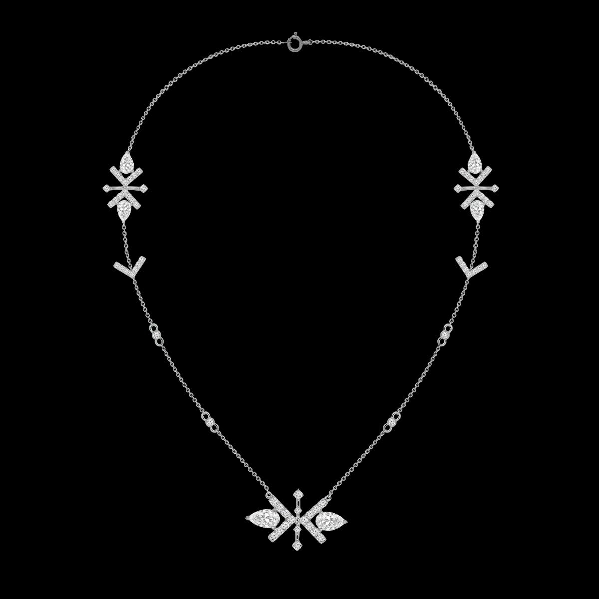 Minimalistic Floral Diamond Necklace