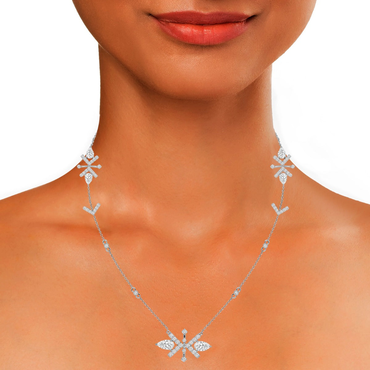 Minimalistic Floral Diamond Necklace