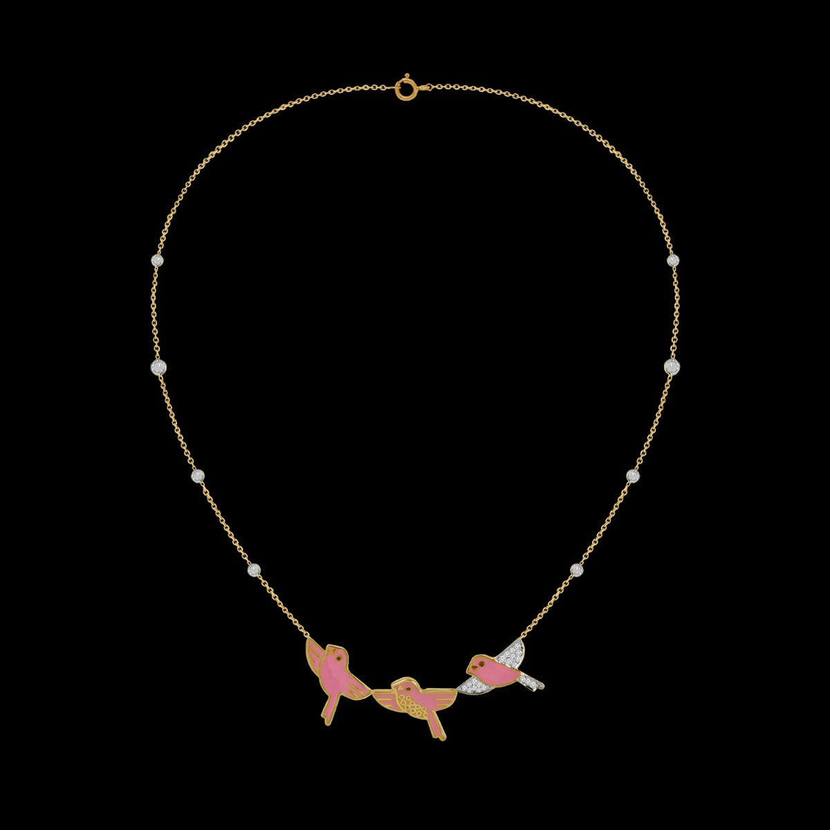 Love Birds Hanging Necklace