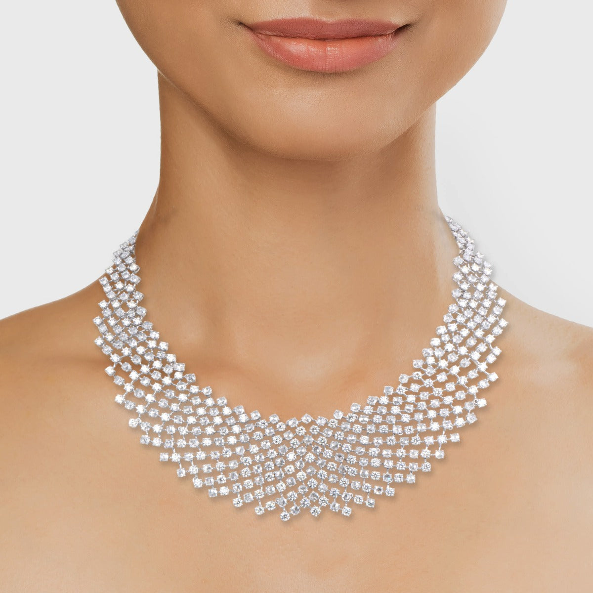 Exotic Coniferous Diamond Necklace Set