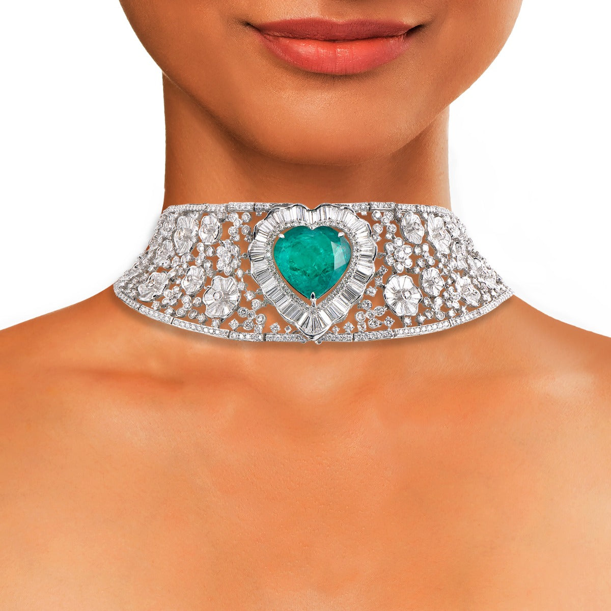 Stealing Hearts Emerald Diamond Choker