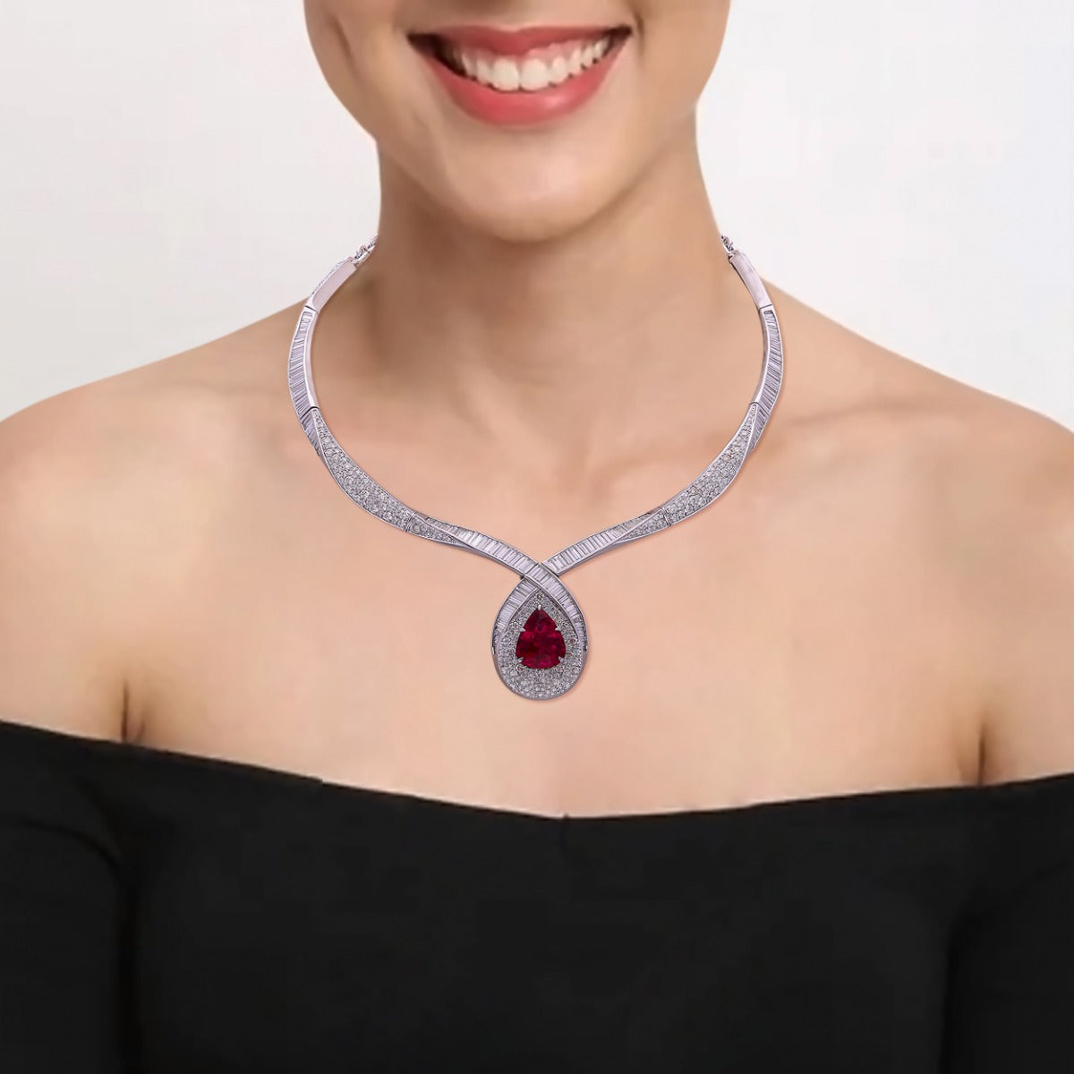 Carmine Diamond Necklace