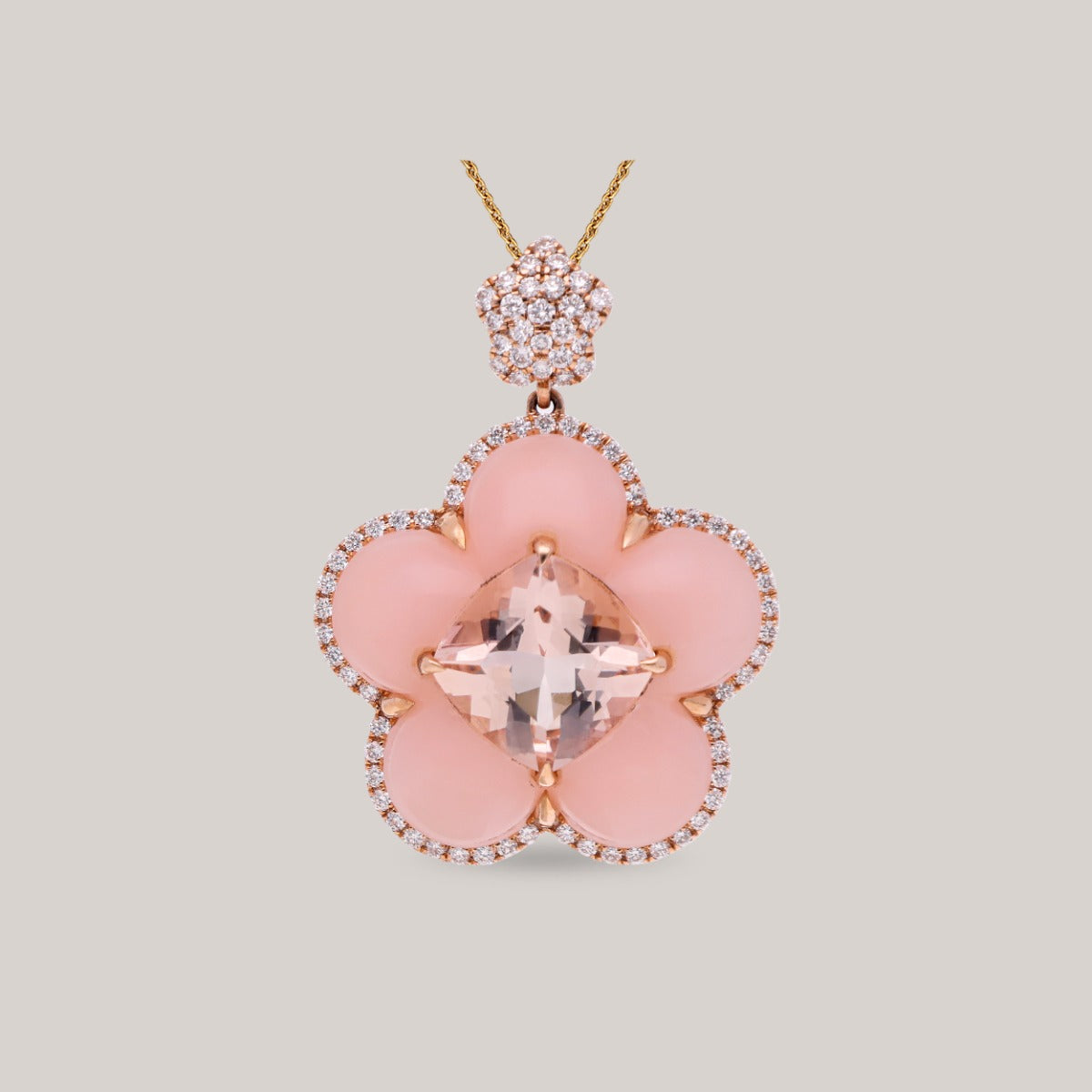 Pink Petal Radiance Diamond Pendant