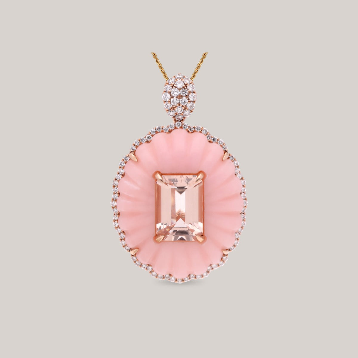 Rosette Charm Diamond Pendant
