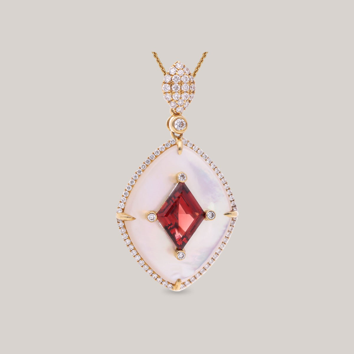 Moonlit Ember Diamond Pendant