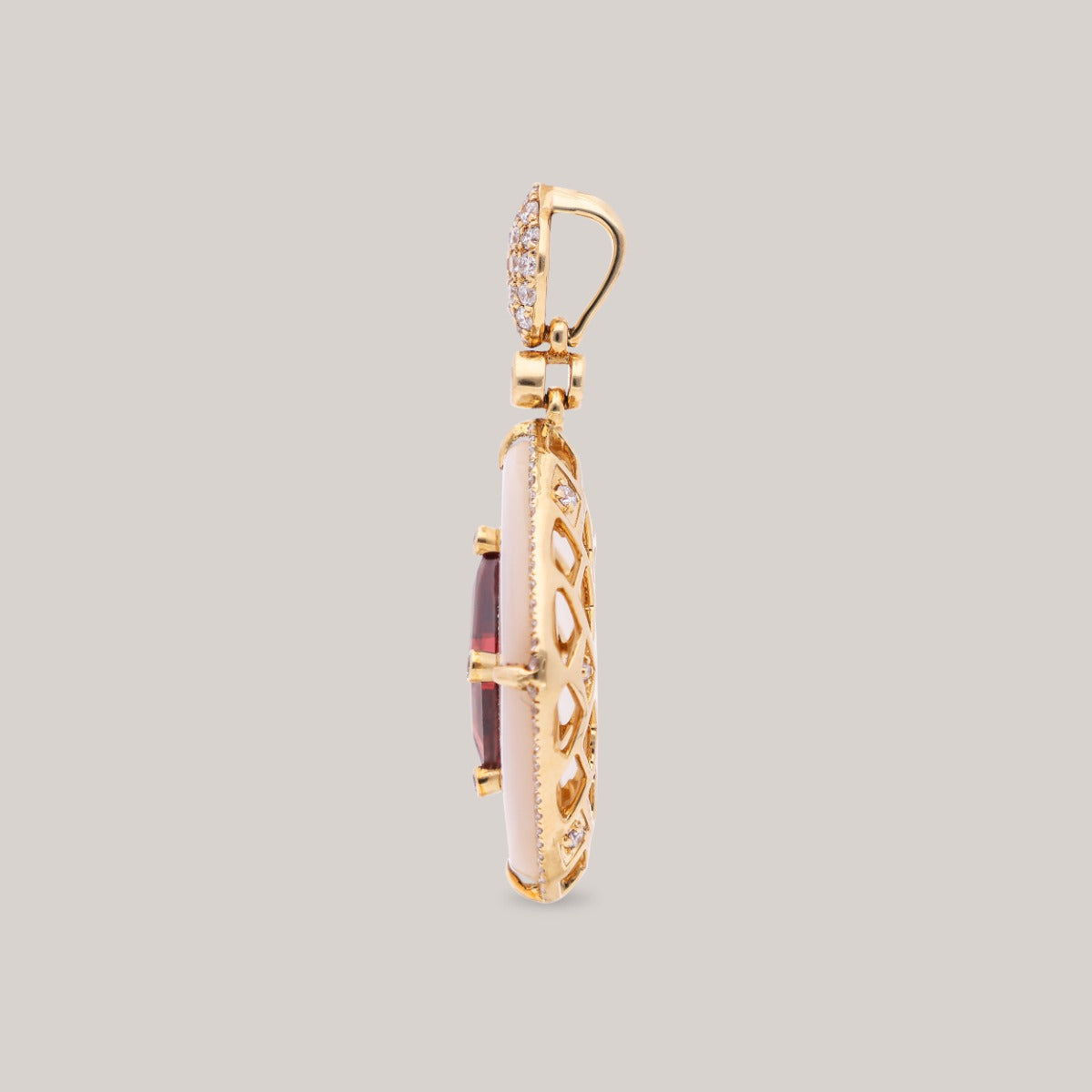 Moonlit Ember Diamond Pendant