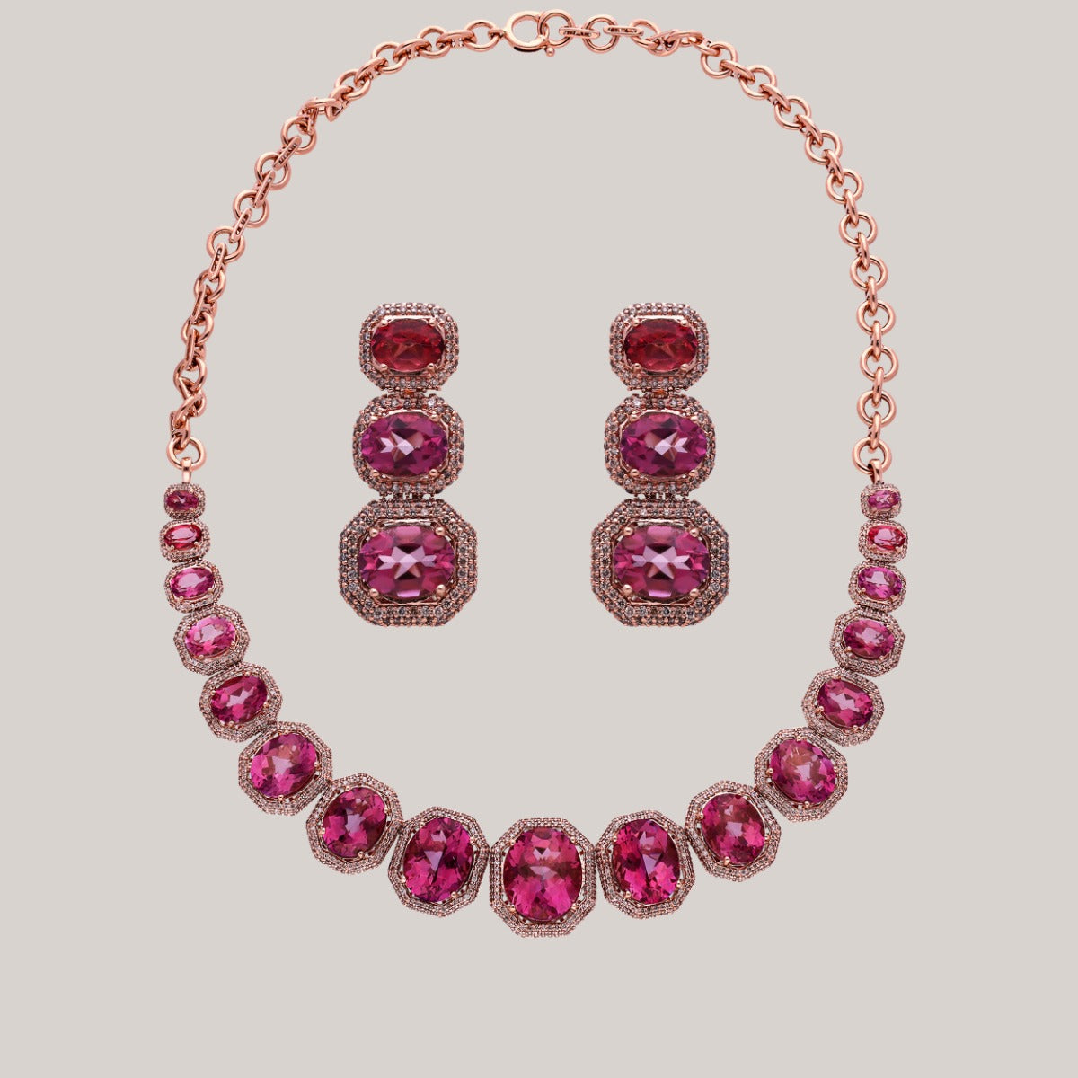 Rose Garden Glow Diamond Necklace Set