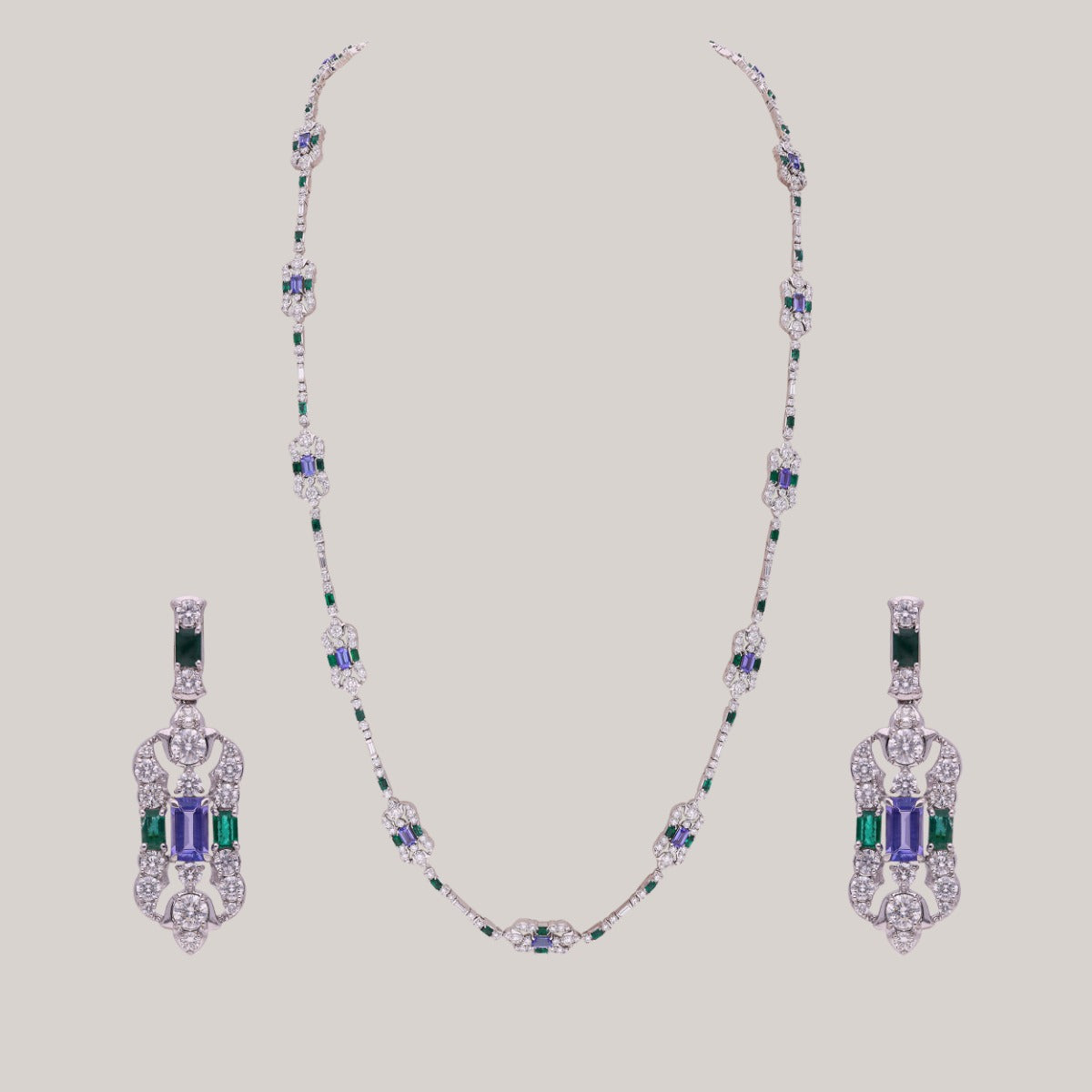 Tanzanite Tapestry Diamond Necklace Set