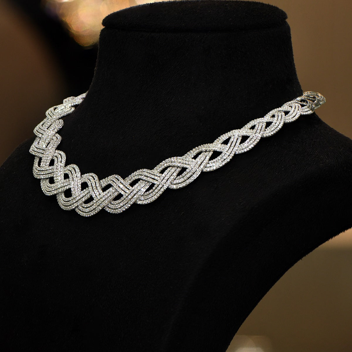 Woven into Diamond Necklace