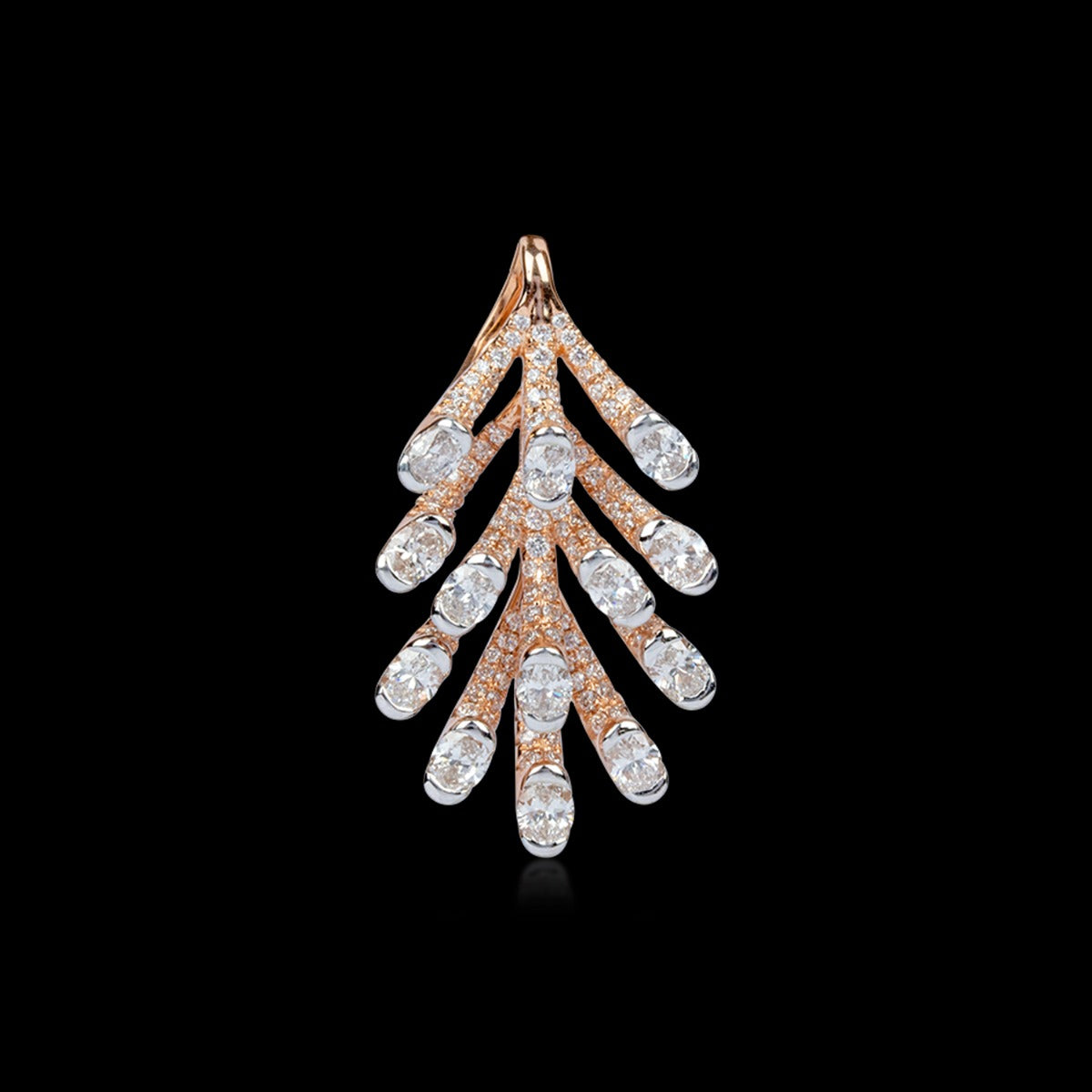 Fish Bone Diamond Pendant