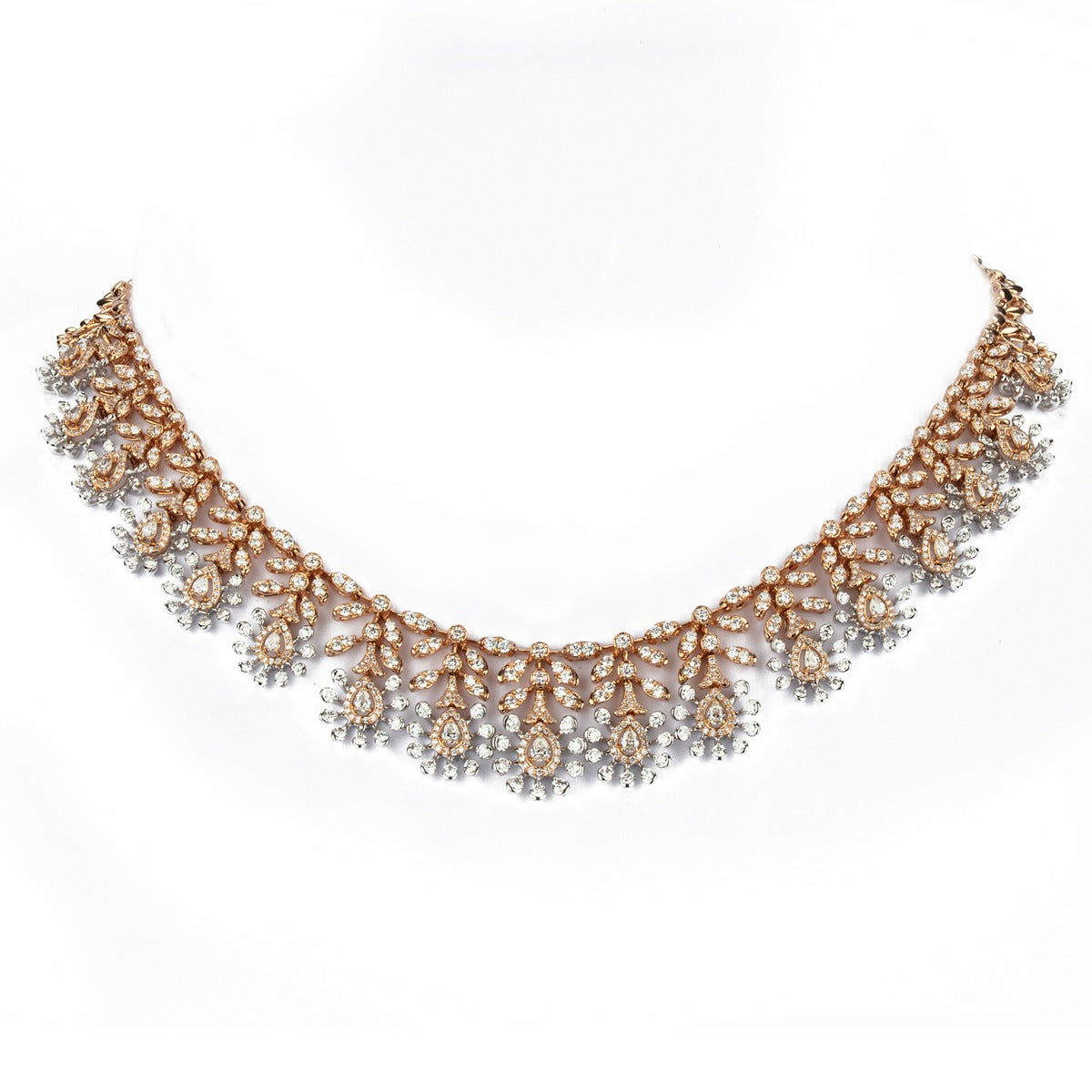 Cluster Motif Diamond Necklace