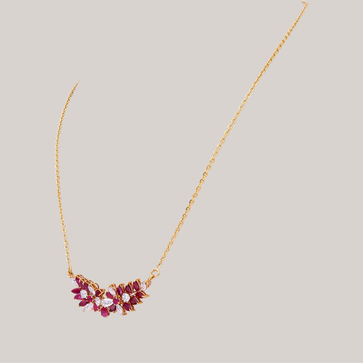 Crimson Radiance Diamond Necklace