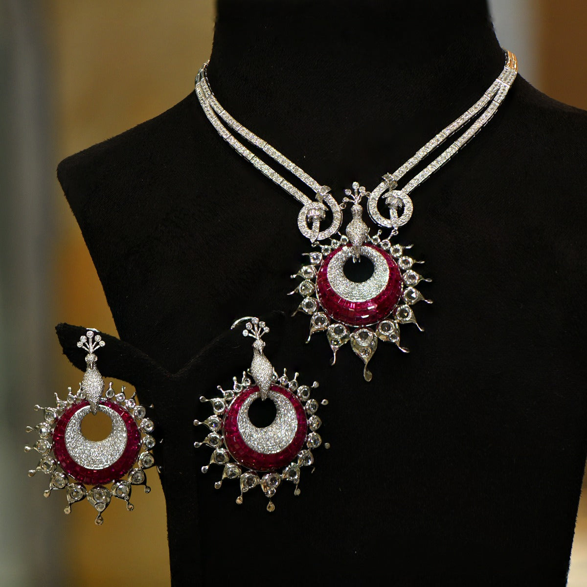 Enigmatic Peacock Necklace Set