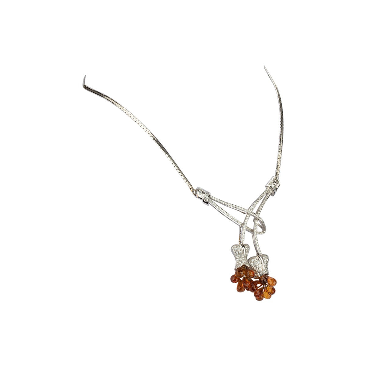 Tulip Briolette Tassel Diamond Necklace