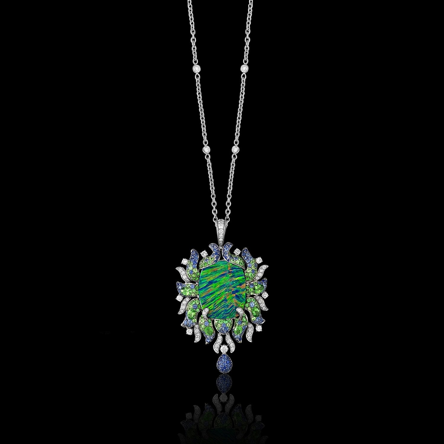 Australian Opal Diamond Necklace