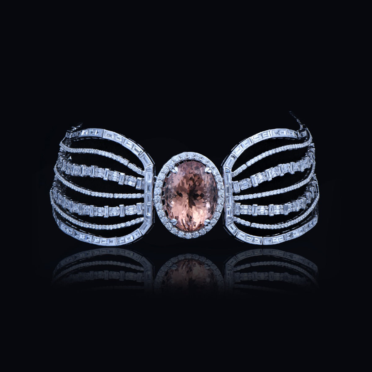 Ribbon Round Diamond Choker