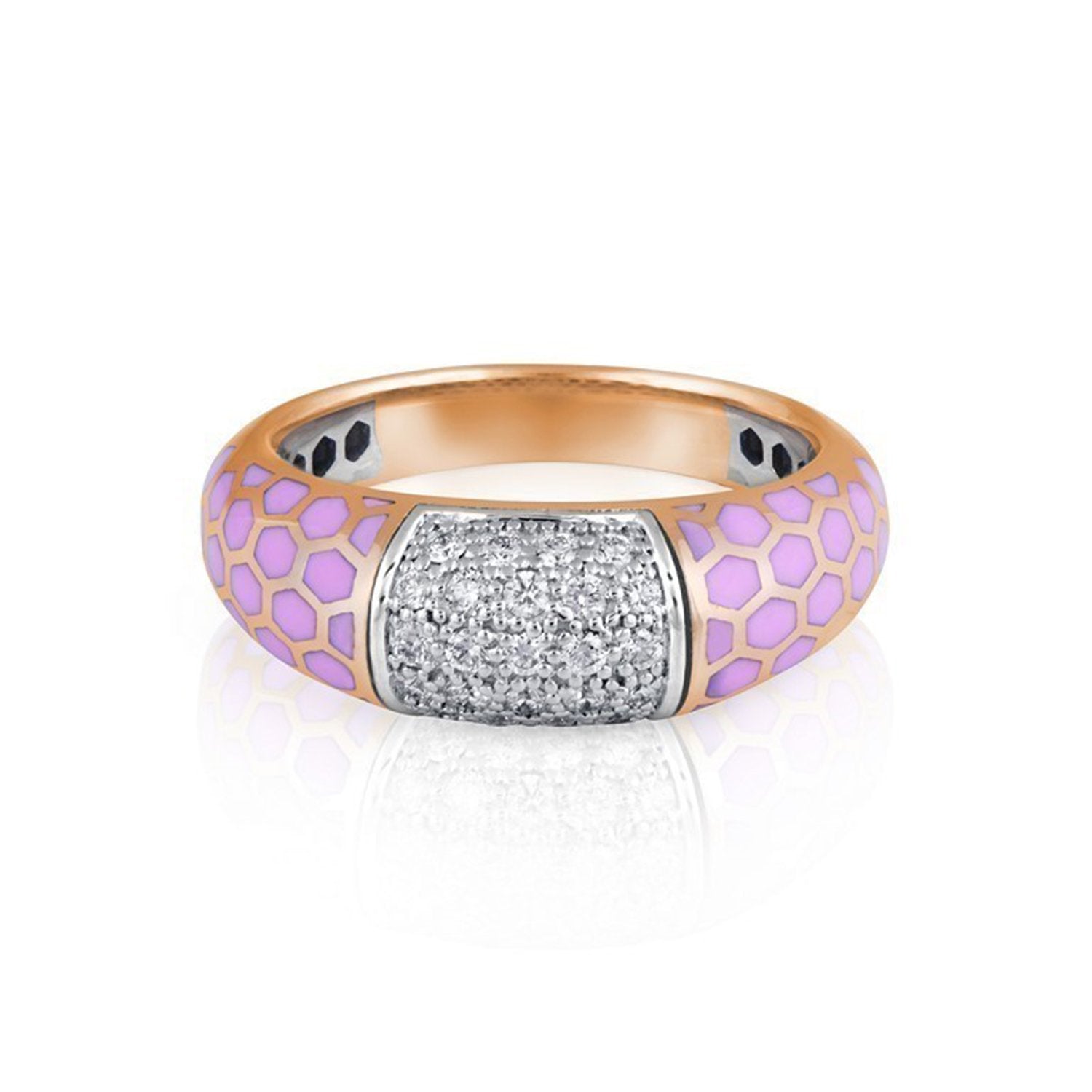 Diamond Strap Honeycomb Ring