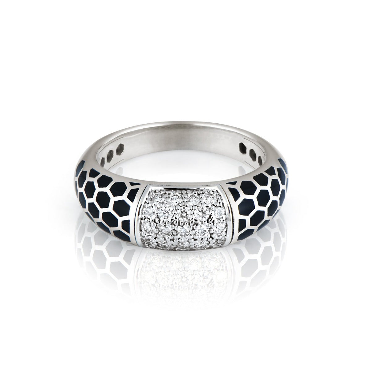 Black Honeycomb Diamond Ring