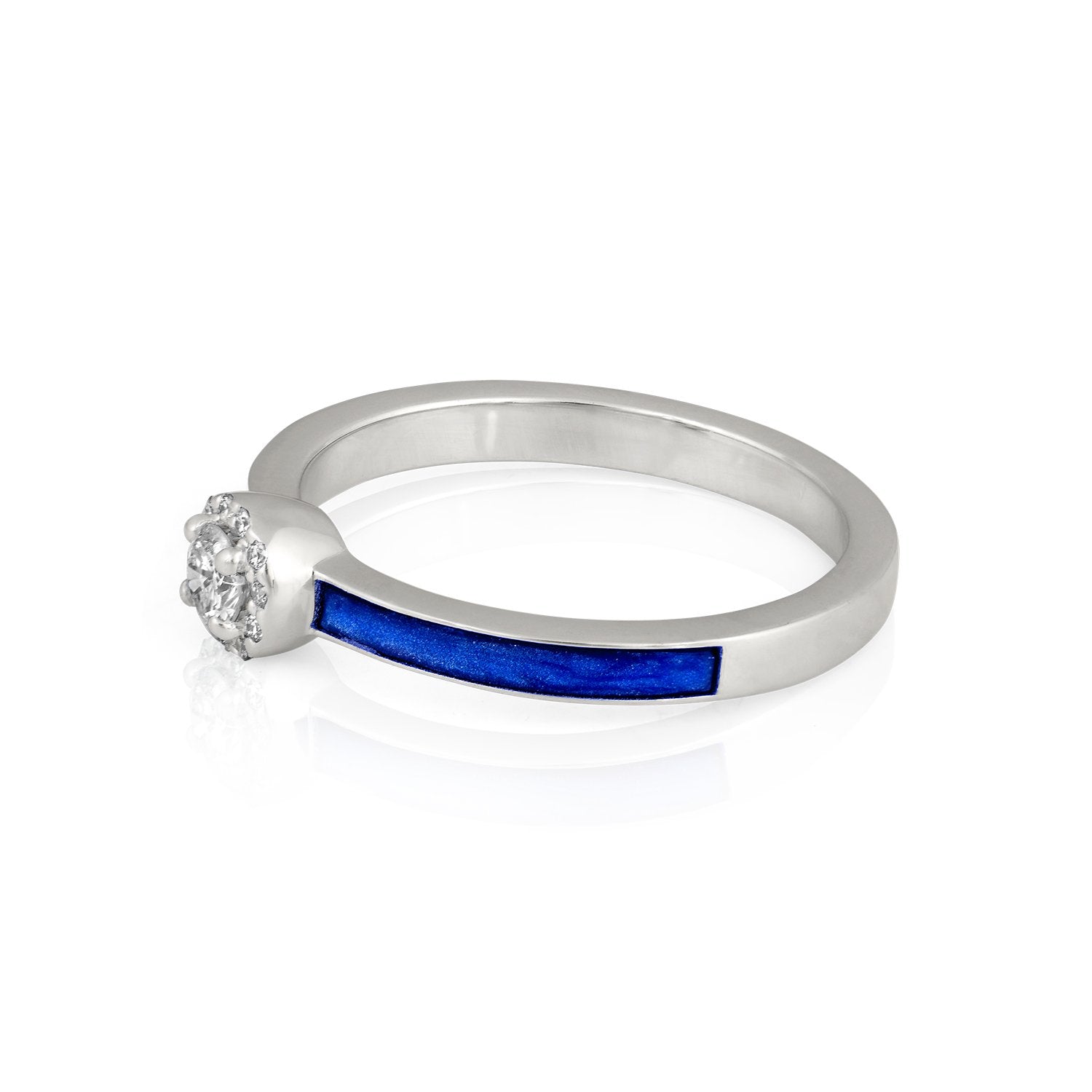 Electric Blue Smooth Diamond Ring