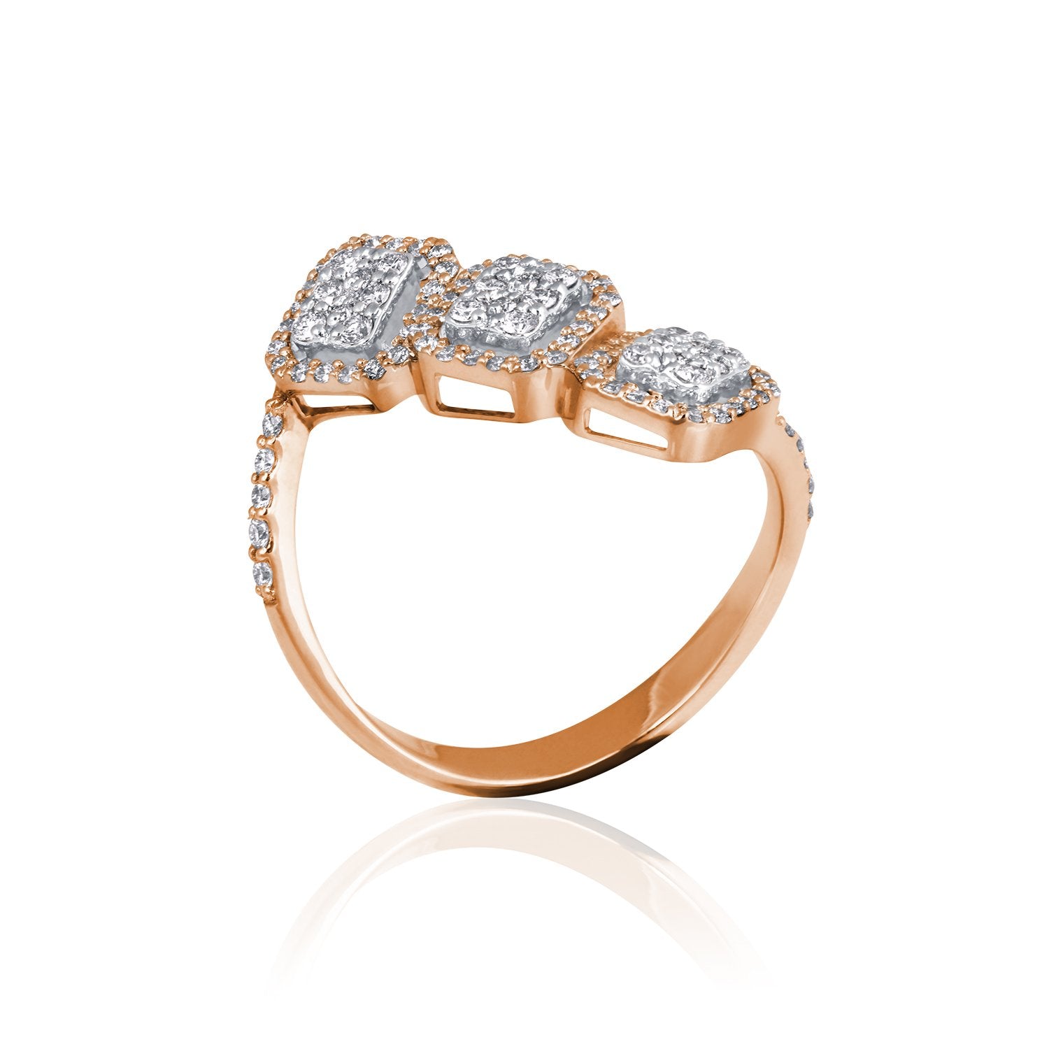 Trio Faced Diamond Ring