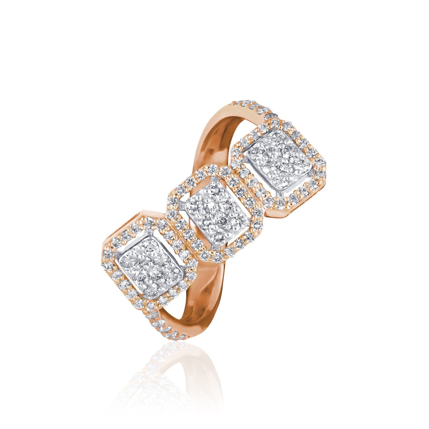 Trio Faced Diamond Ring