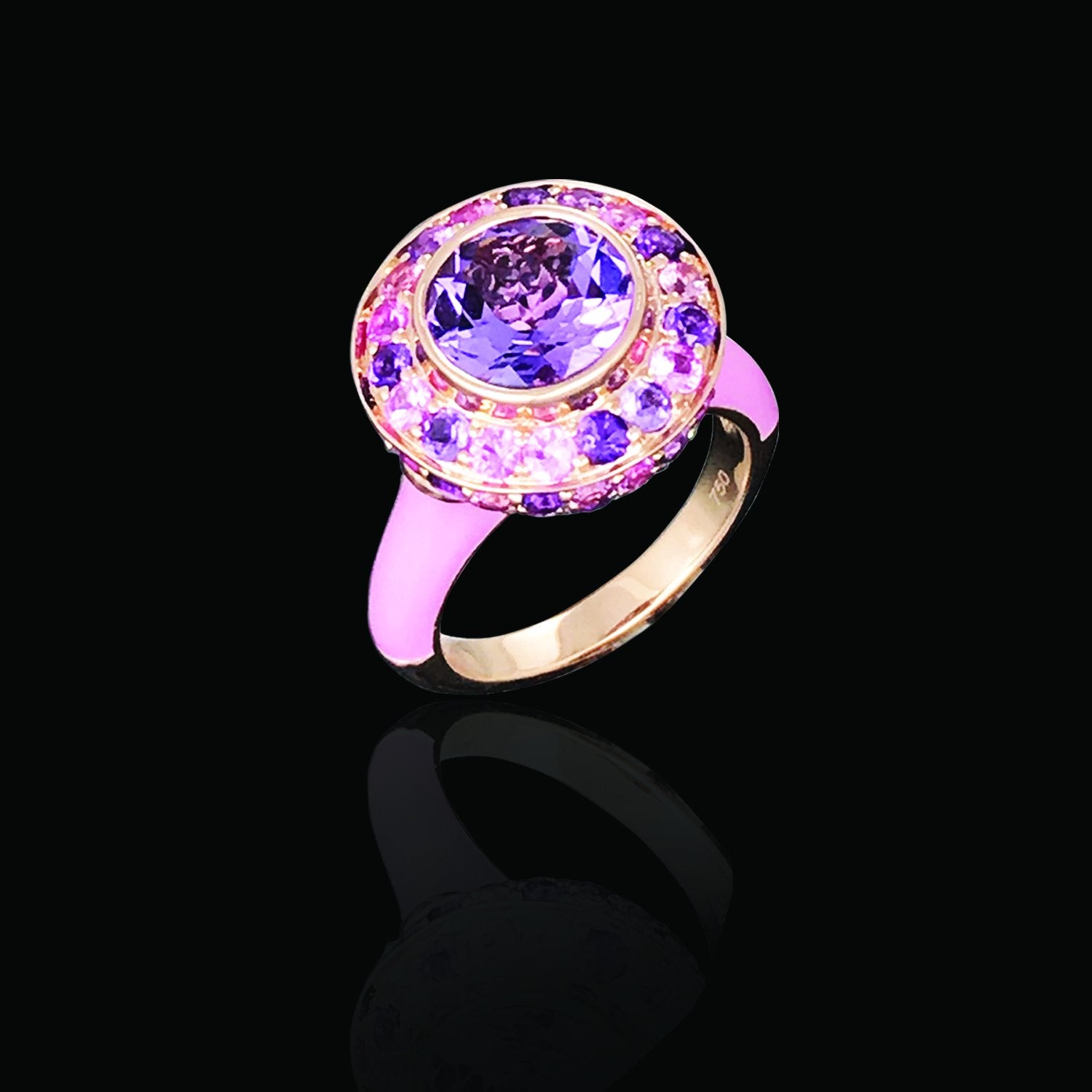 Lavender Studded Ceramic Diamond Ring